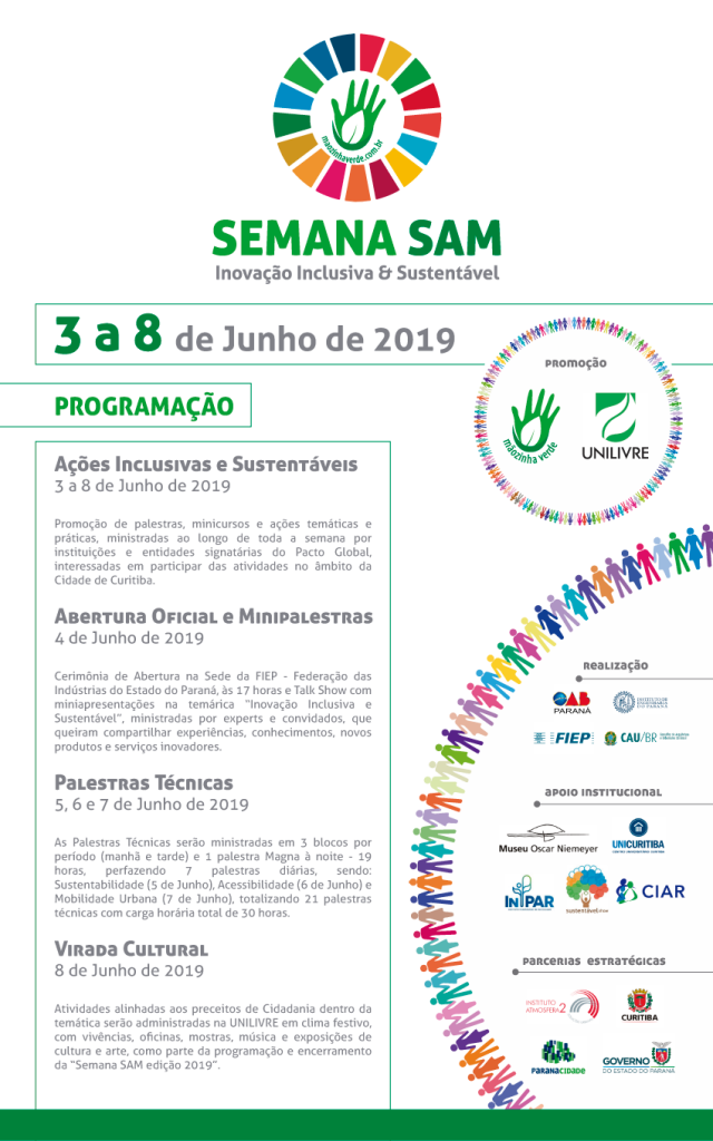 Logo com o cronograma e informações do evento