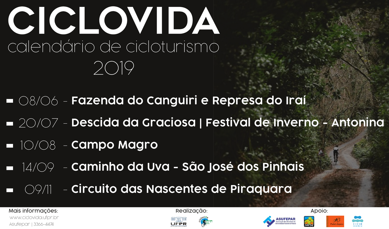 Calendário de Ciclomobilidade - CICLOVIDA 2019